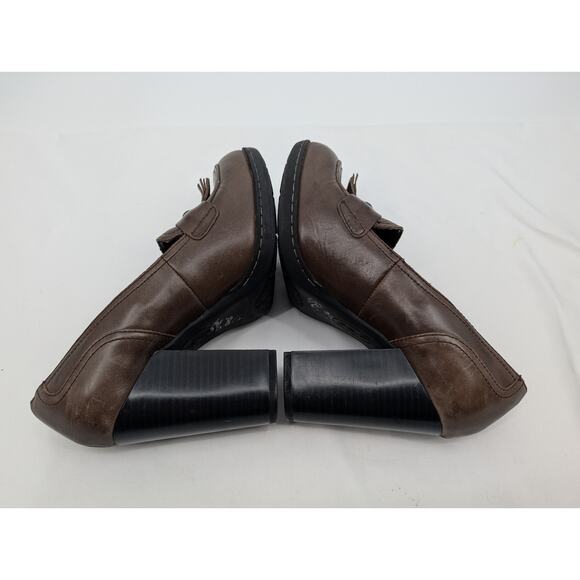 Born BOC Concept High Heel Loafers Tassel Brown Chunky Classic Career Office 7 - Picture 6 of 8
